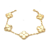 18k Gold Large 5 Clover Bracelet