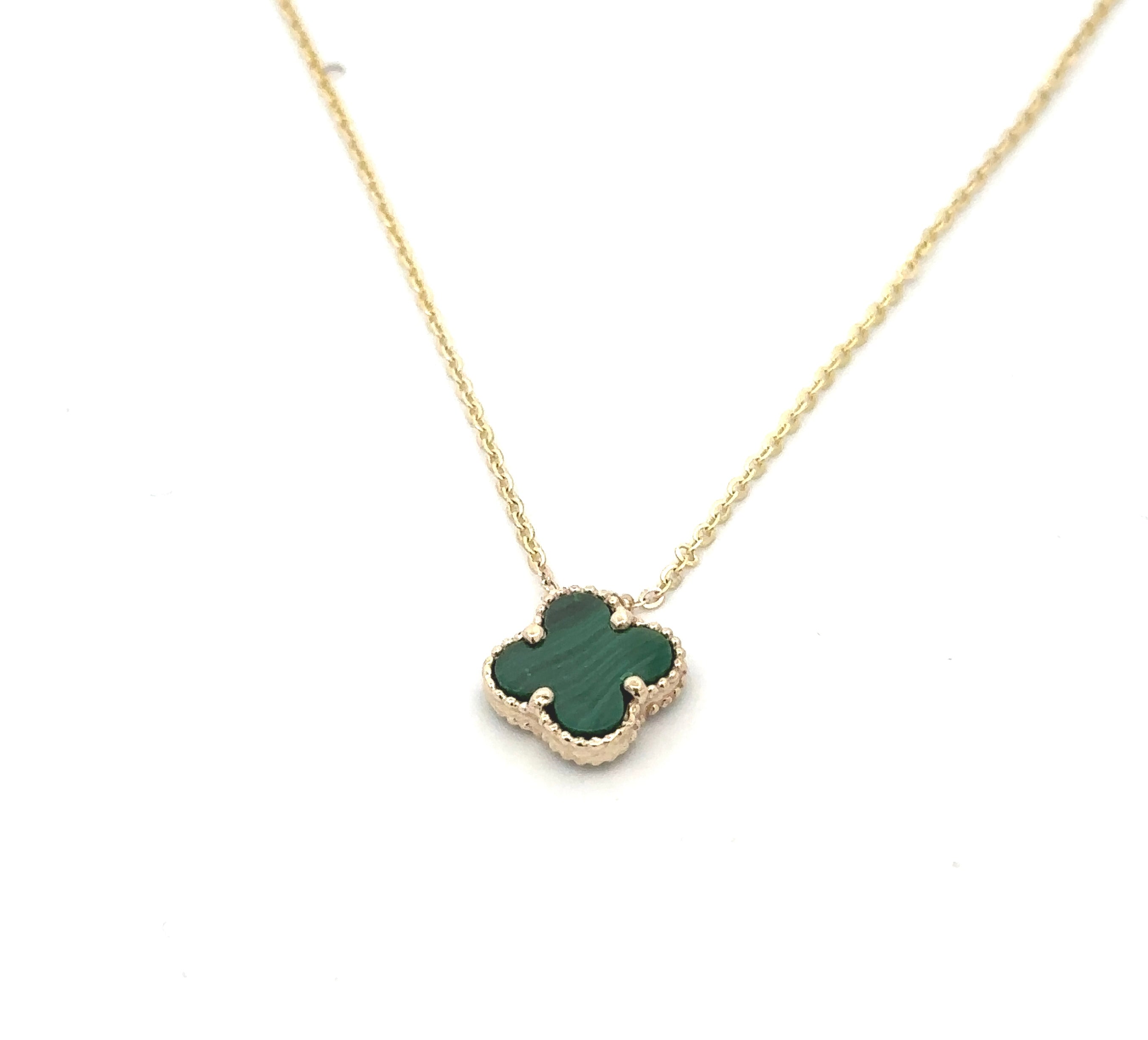 Green Clover Necklace 10k Gold