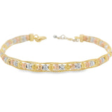 18K Gold 3Color Beaded Bracelet