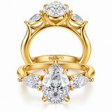 The Pear Trinity – Pear Diamond Engagement Ring 14k