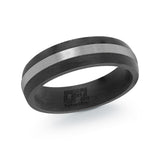 Bague en fibre de carbone brossée au centre