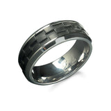 Bague en fibre de carbone à damier