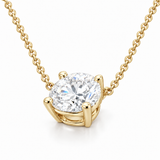 Classic Round Brilliant Cut Solitaire Diamond necklace - 14k 1.5carat