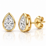 Boucles d'oreilles à tige en diamant 14 carats