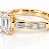 Emerald Cut & Baguette Diamond Engagement Ring