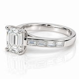 Emerald Cut & Baguette Diamond Engagement Ring