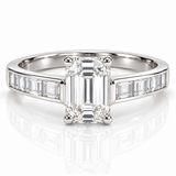Emerald Cut & Baguette Diamond Engagement Ring