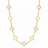 Mother Of Pearl Clover Gold Necklace -Trèfle