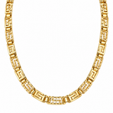 Diamond-Cut Greek Key Gold Necklace