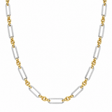 Two-Tone Paperclip Link Necklace Gold