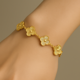 Large Silver G-P  5 Clover Bracelet S925