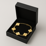 Large Silver G-P  5 Clover Bracelet S925