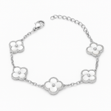 Large Silver Laser Clover Bracelet S925