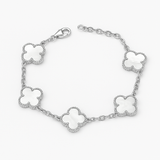 Large White Clover Bracelet Silver S925