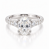 Bague solitaire en diamant ovale brillant de 3 carats 