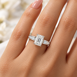 Emerald Cut & Baguette Diamond Engagement Ring
