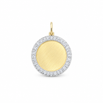 10K gold diamond memory photo pendant 16mm