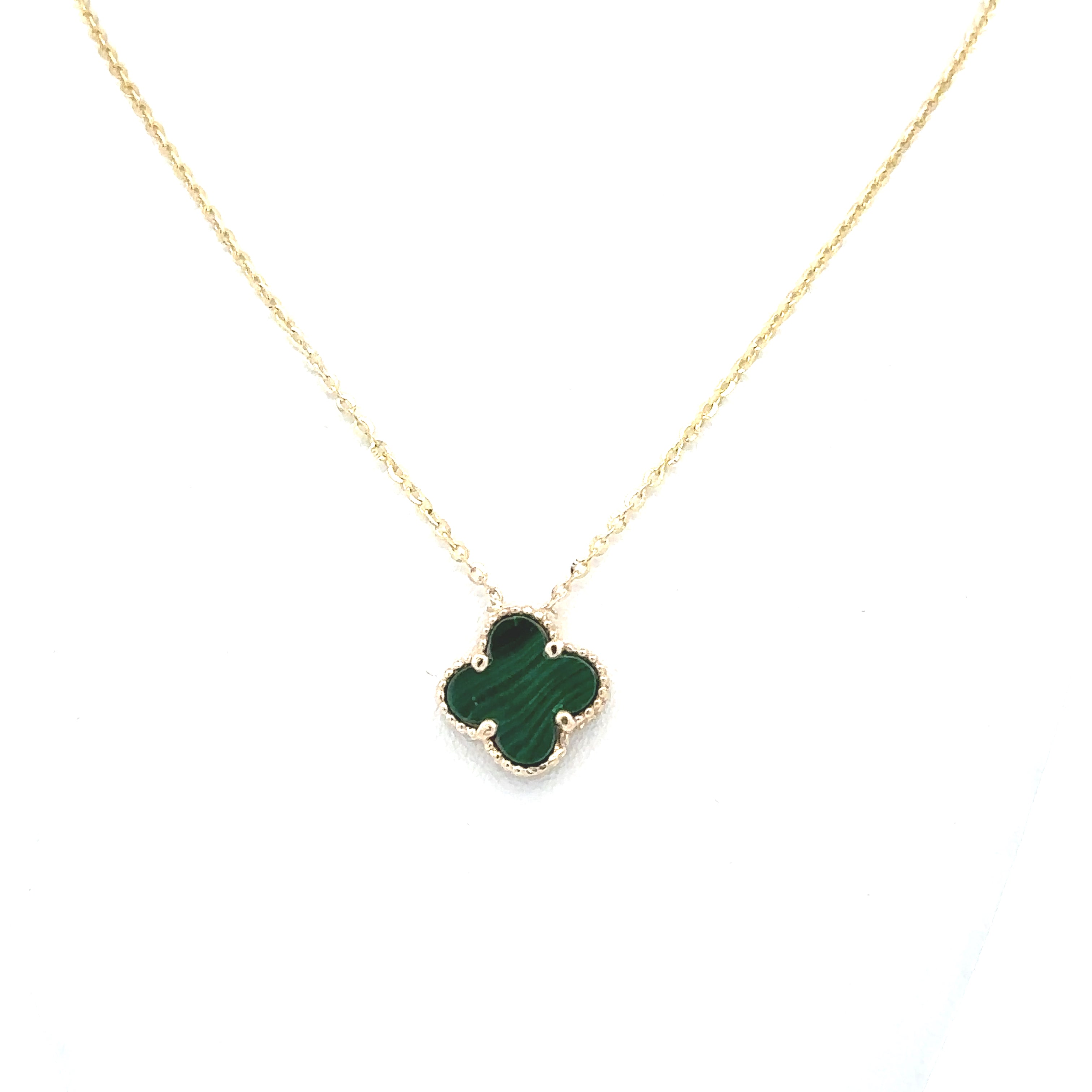 Green Clover Necklace 10k Gold