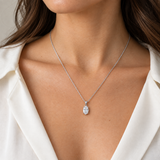 Oval Cut Solitaire Diamond necklace - 14k