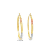 10K 3 Color Gold Earring Hoops