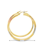 10K 3 Color Gold Earring Hoops
