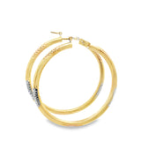 10K 3 Color Gold Earring Hoops