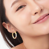 10K Gold 3 Color Medusa Hoop Earrings 25mm