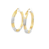 10K Two Tone Gold Medusa Hoop Earrings 30mm