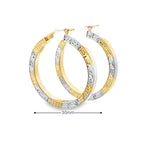 10K Two Tone Gold Medusa Hoop Earrings 30mm