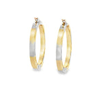 10K Two Tone Gold Medusa Hoop Earrings 30mm