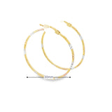 10K 3 Tone Gold Earring Hoops 30mm