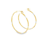 10K 3 Tone Gold Earring Hoops 40mm