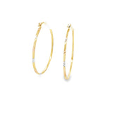 10K 3 Tone Gold Earring Hoops 40mm