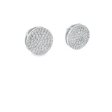 Round Pave Stud 925S Earrings -Lana
