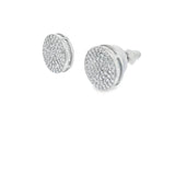 Round Pave Stud 925S Earrings -Lana