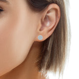 Round Pave Stud 925S Earrings -Lana