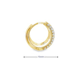 10K Gold Cz Huggies 3mm