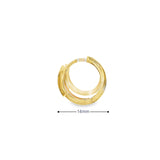 10K Gold Cz Medusa Sneak Head Hoop 5mm (Two-Tone)