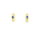 Baby Blue CZ Huggies Earrings 10K Gold