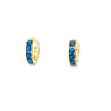Baby Blue CZ Huggies Earrings 10K Gold
