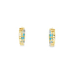 Baby Blue CZ Huggies Earrings 10K Gold