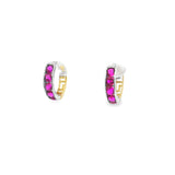 Baby Pink Huggies Earrings 10K Gold Two-Tone