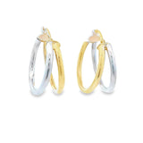 10k Yellow Gold Double Hoops Two-Tone
