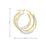 10k Yellow Gold Double Hoops Two-Tone