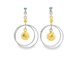 18k Gold Hoop Two-Tone Design