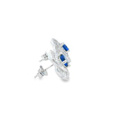 Silver 925S Earrings Blue model