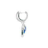 Silver 925S Earrings Blue model Hoop