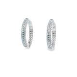 Silver 925S Earrings Double Zirconia Hoop