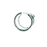 Silver 925S Earrings Double Zirconia Hoop