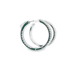 Silver 925S Earrings Double Zirconia Hoop